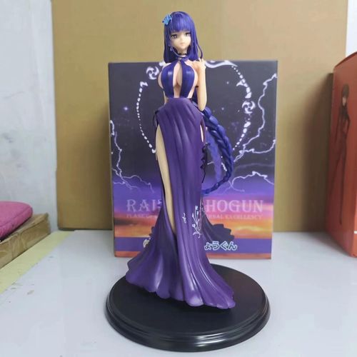 Pop39473 - Robe Sexy - Genshin Impact Raiden Shogun Beelzebul Figurine D'action Robe Sexy Belle Fille Modèle Pvc Jouets Collection Ornement Cadeaux Bureau