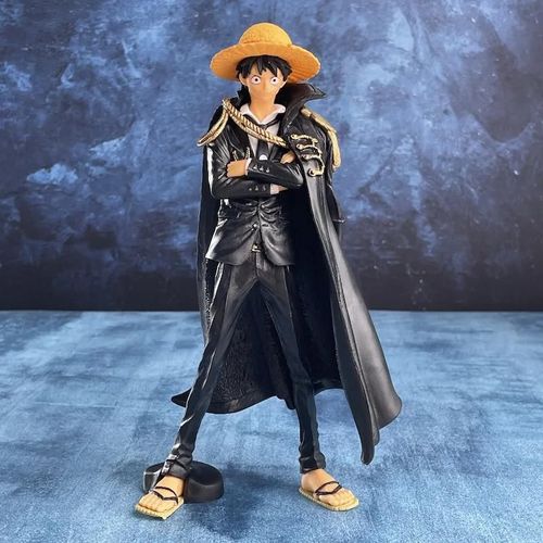 Pop39457-B - Figurine One Piece Luffy 25 Cm, Figurine D'action, Cape Rouge Et Noire, Collection En Pvc, Jouets, Cadeaux, Kits De Garage