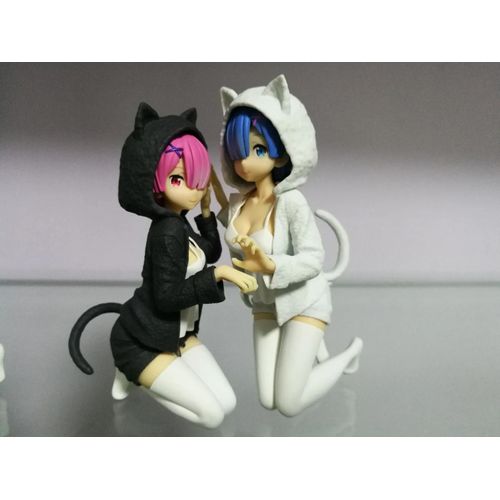 Pop39915-2pcs - Furyu Bicute Bunnies Anime Re: Life A Different World From Zero Rem Remu Ram Bunny Pvc Action Figure Toy Collection Model Doll
