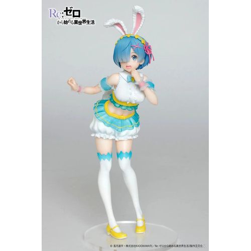 Pop39915-Rem - Furyu Bicute Bunnies Anime Re: Life A Different World From Zero Rem Remu Ram Bunny Pvc Action Figure Toy Collection Model Doll