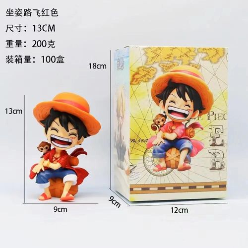 Pop39524-B1 - Figurine One Piece Monkey D. Luffy Roronoa Zoro Sanji, 13 Cm, Modèle Réduit En Pvc, Jouet De Collection Pour Garçon, Ornement, Cadeaux Gk