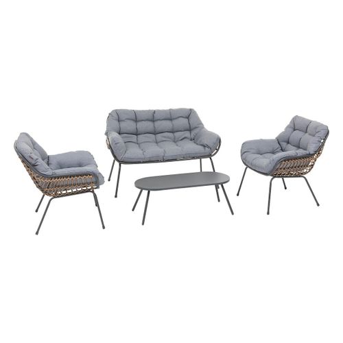Salon De Jardin En Aluminium Paopao Graphite - 4 Places