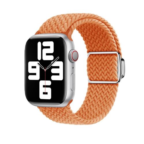 Boucle Magnétique Respirante En Nylon Tressé Pour Montre Apple Watch Iwatch 9s10-Boucle Magnétique Tressée Apple - Hermès Orange - (1/2/3 Génération 42 Mm) / 44/45/46/49 Mm Universelle