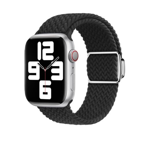 Boucle Magnétique Respirante En Nylon Tressé Pour Montre Apple Watch Iwatch 9s10-Boucle Magnétique Tressée Apple - Noir - 38/40/41 (10e Génération 42 Mm) Universel