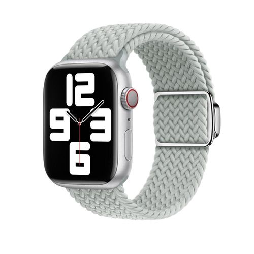 Boucle Magnétique Respirante En Nylon Tressé Pour Montre Apple Watch Iwatch 9s10-Boucle Magnétique Tressée Apple - Gris Clair - (1/2/3 Génération 42 Mm) / 44/45/46/49 Mm Universelle