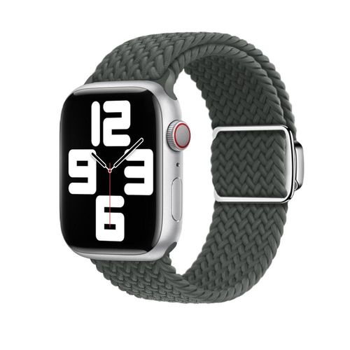 Boucle Magnétique Respirante En Nylon Tressé Pour Montre Apple Watch Iwatch 9s10-Boucle Magnétique Tressée Apple - Gris Sidéral - (1/2/3 Génération 42 Mm) / 44/45/46/49 Mm Universelle
