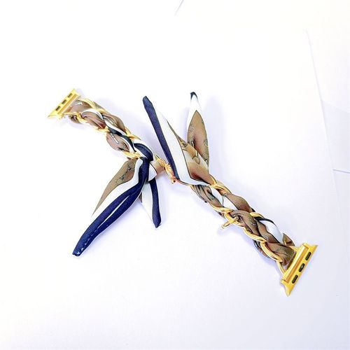 Applicable À Apple Watch 75 Montre Écharpe Chaîne En Métal Iwatch 86 Bracelet De Montre Femme Polyvalent Mode S9-Chaîne En Or N° 3 - 42 Mm/45 Mm/49 Mm/44 Mm