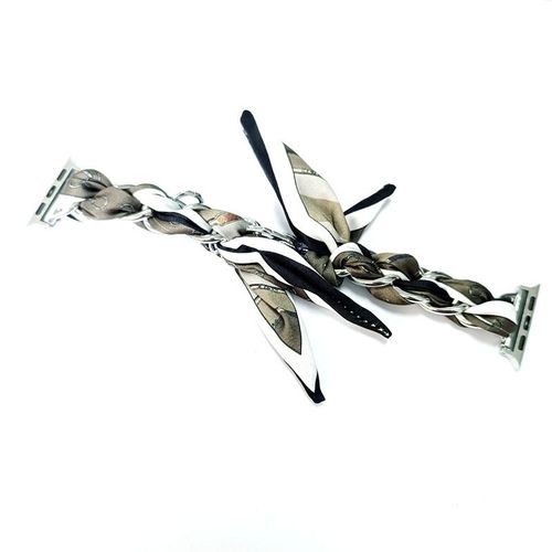 Applicable À Apple Watch 75 Montre Écharpe Chaîne En Métal Iwatch 86 Bracelet De Montre Femme Polyvalent Mode S9-Chaîne En Argent N° 4 - 38 Mm/40 Mm/41 Mm