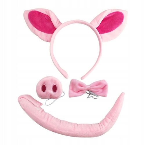 Costume De Cochon, Oreilles, Bandeau, Nez, N?ud Papillon, Queue, Bandeau, Robe, Ensemble De Cosplay