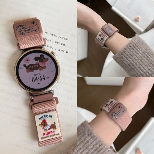 Teckel Mignon Adapté Au Bracelet De Montre Huawei Gt5/4 Gt3pro Boucle Magnétique Unie Watch2 Graffiti Pro-Teckel Graffiti - Rose - Compatible Avec [Huawei Gt3 Pro (43 Mm)] 20 Mm