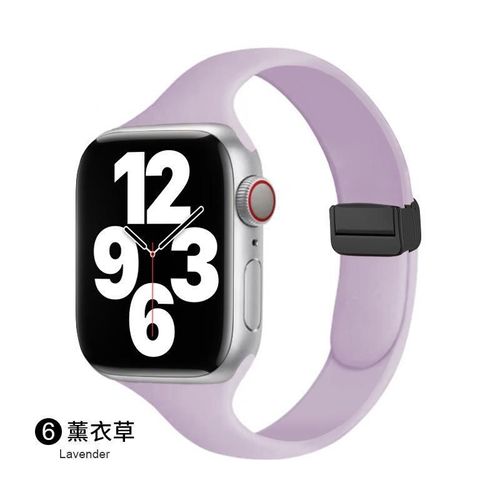 Boucle Déployante Magnétique Pour Bracelet De Montre Iwatch 6, Apple Watch 789, Apple Watch 10se, Silicone Couleur Starlight-Lavande - (1/2/3 Génération 42 Mm)/44/45/46/49 Mm Universel