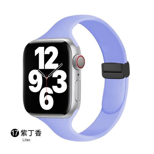 Boucle Déployante Magnétique Pour Bracelet De Montre Iwatch 6, Apple Watch 789, Apple Watch 10se, Silicone Couleur Starlight-Lilas - 38/40/41/(10e Génération 42 Mm) Universel