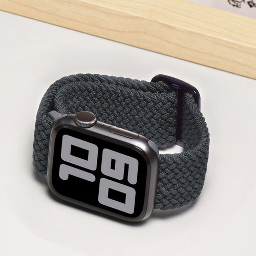 Applicable Au Bracelet Tressé À Boucle Unique Apple Watch Iwatch123456789 Génération Se Modèle Officiel Tresse Réglable-Couleur Minuit - [38/40/41 Mm]