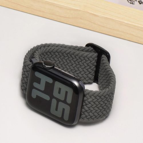 Applicable Au Bracelet Tressé À Boucle Unique Apple Watch Iwatch123456789 Génération Se Modèle Officiel Tresse Réglable-Gris Sidéral - [42/44/45 Mm/49 Mm]