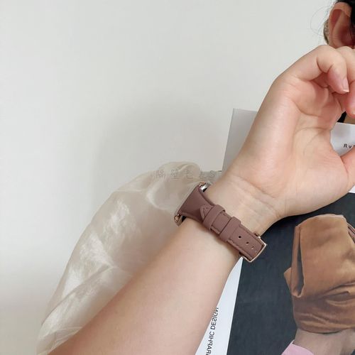 Boucle Papillon En Cuir Véritable De Petite Taille Adaptée Au Bracelet De Montre Apple Applewatch9876se Niche D'affaires Souple 10-Boucle Papillon Rose Pêche Or Rose (1/2/3 Génération 42 Mm)/44/45/4