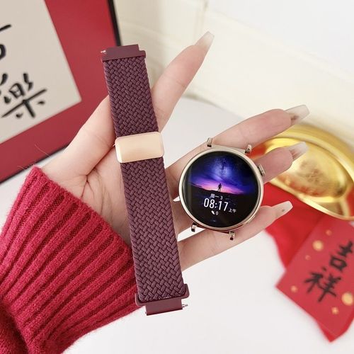 Boucle Magnétique Portable Universelle Transfrontalière En Nylon Tissé Limité Adaptée Au Bracelet De Montre Huawei Gt4/5 20 22 18 Mm-Couleur Cerise - Compatible Avec [Huawei Gt3 Pro (43 Mm)] 20 Mm