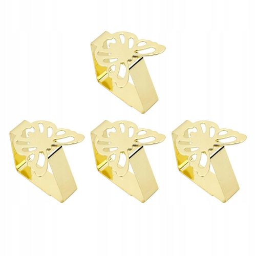 Lot De 4 Pinces À Nappe Pour Tables Jusqu'à 3 Cm D'épaisseur, Motif Papillon Doré