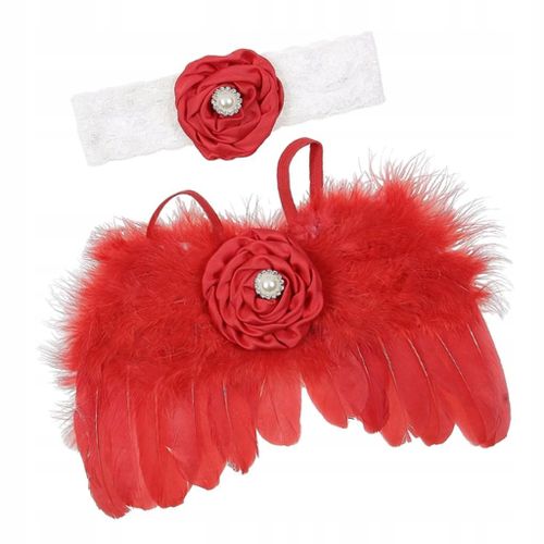 Bandeau De Photographie Pour Fille Avec Plumes D'ailes D'ange Rouge