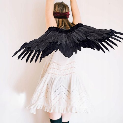 Aile D'ange En Plumes, Accessoire De Cosplay Pour Séance Photo, Anniversaire, Noir