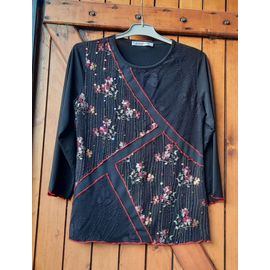 Blouse Noire Et Imprimée Christine Laure, Taille 36