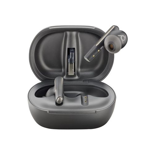 Poly Voyager Free 60+ UC M - Écouteurs sans fil avec micro - intra-auriculaire - Bluetooth - Suppresseur de bruit actif - noir de charbon