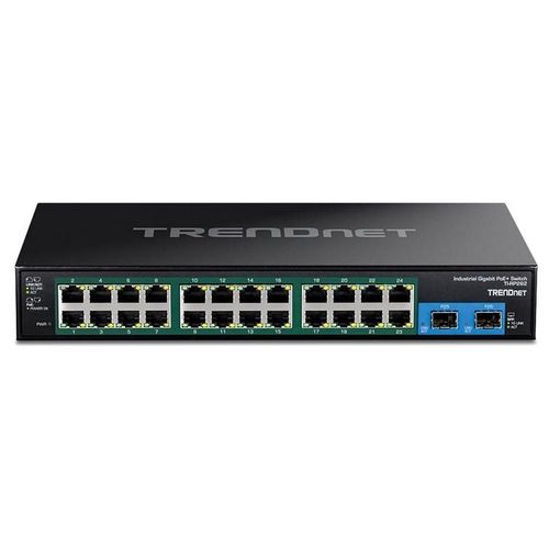 TRENDnet TI-RP262 - Version v1.0R - commutateur - durci, industriel - 24 x 10/100/1000 (PoE+) + 2 x Gigabit SFP - Montable sur rack - PoE+ (685 W) - Conformité TAA - pour P/N: TI-MGBRJ...