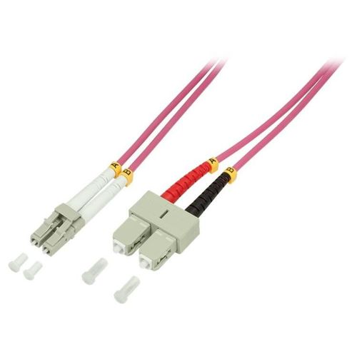LogiLink - Cordon de raccordement - LC multi-mode (M) pour SC multi-mode (M) - 15 m - fibre optique - duplex - 50 / 125 microns - OM4 - sans halogène - violet