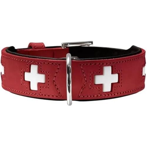 Collier - Hunter - Modèle Suisse - 24-28.5 Cm - Rouge/Noir - Pour Petit Chien