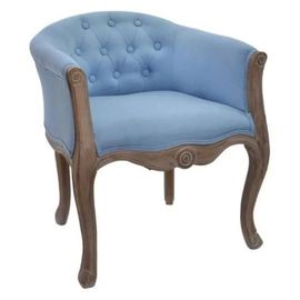 Fauteuil Dkd Home Decor Bleu Polyester Bois (58 X 56 X 69 Cm)