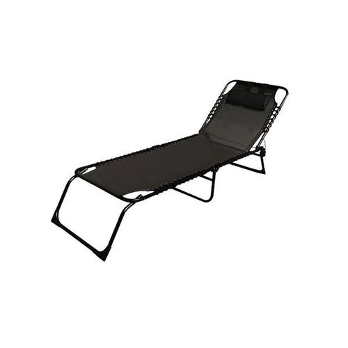Chaise Longue Pliante Aluminium Noir |Chaise Longue Jardin Exterieur 190 X 27 X 58 Cm|Chaises Longues Pliantes Extérieur - Marbueno