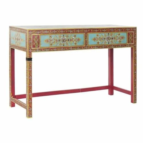 Table D'appoint Indien Multicolore Bois De Manguier, Acrylique, Miroir 117 Cm - Couleur:Multicolore