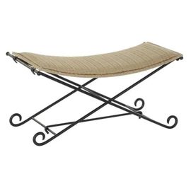 Banquette En Rotin Noir Et Marron Clair - Marque - Modèle - Dimensions 94x49x44 Cm