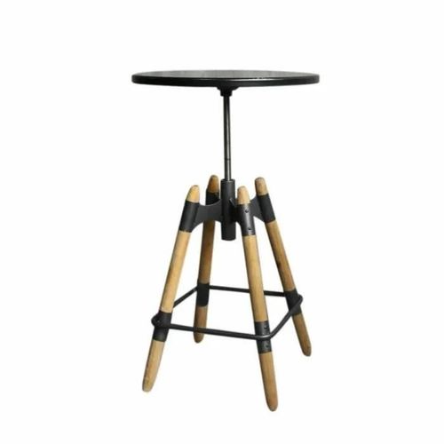 Table D'appoint - Bois Et Métal - Blanc