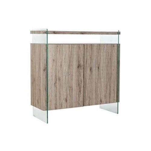 Buffet Naturel Mdf Verre Trempé (120 X 44 X 120 Cm)