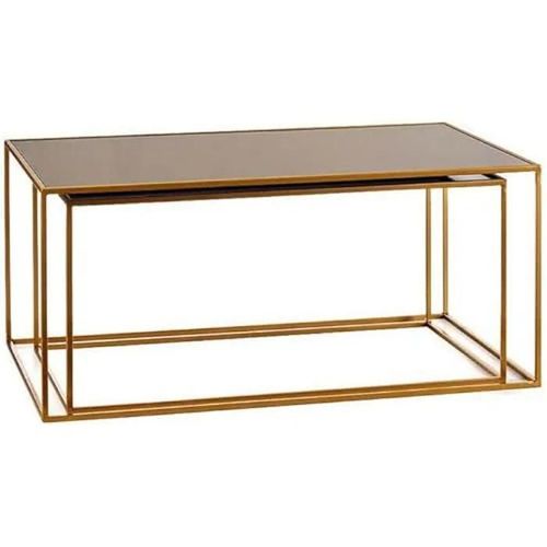 Tables De Salon - Gift Decor - Lot De 2 - Métal - Noir - Design Contemporain - 90x40x55 Cm