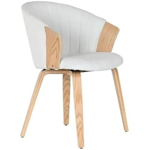Chaise De Salle À Manger - Home Esprit - Blanche - Polyester Et Bois - 60 X 57,5 X 79 Cm - Design Contemporain