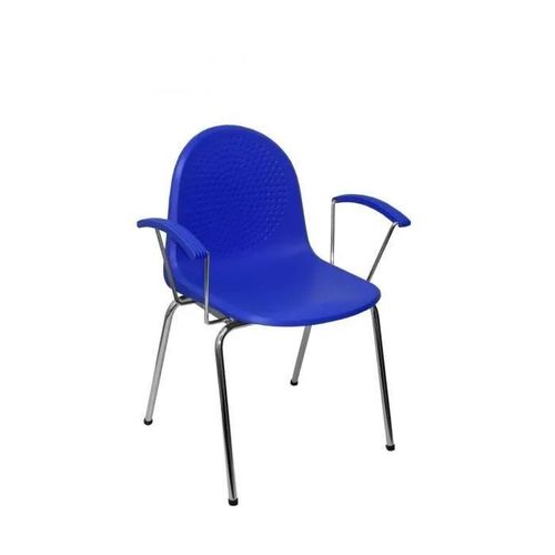 Pack De 4 Chaises - Piqueras Y Crespo - Ves - Ergonomiques - Plastique Bleu - Accoudoirs Fixes