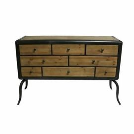 Commode - [Marque] - Sapin Métal - 8 Tiroirs - Blanc - Vintage