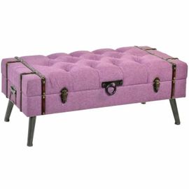 Banquette - Marque - Modèle - Métal - Polyester - Fuchsia - Bois Mdf