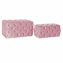 Banquette Rose Polyester Velours Bois Mdf (88 X 53 X 47,76 Cm)