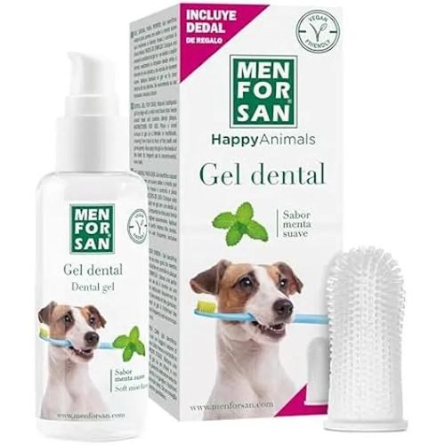 Gel Dentaire Pour Chien - Menforsan - 60 Ml - Goût Menthe - Chapeau Cadeau Inclus - Végétalien