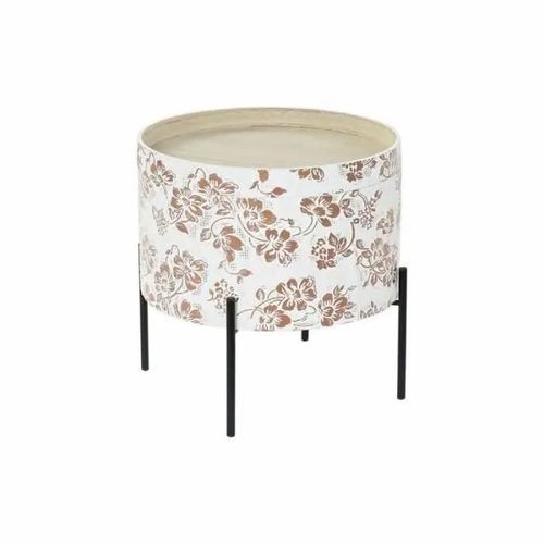 Table D'appoint - Lana Deco - Thyann Noir Métal Mdf Blanc - Shabby Chic - Livré Monté - 38 X 38 X 39 Cm
