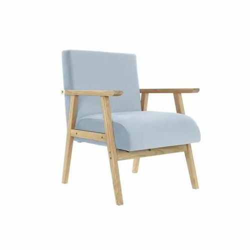 Fauteuil En Polyester Bleu Ciel - Marque - Modèle - Bois Mdf - 61 X 63 X 77 Cm