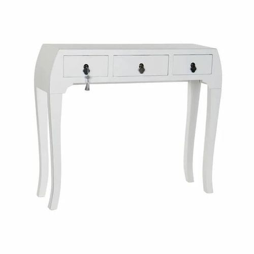 Console - Blanc - Sapin - Bois Mdf - 96 X 26 X 80 Cm