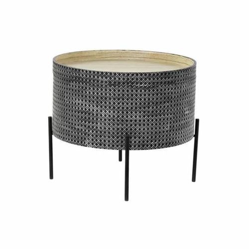 Table D'appoint Argenté Noir Métal Mdf (45 X 45 X 39 Cm) - Marque - Modèle - Couleur Principale: Blanc