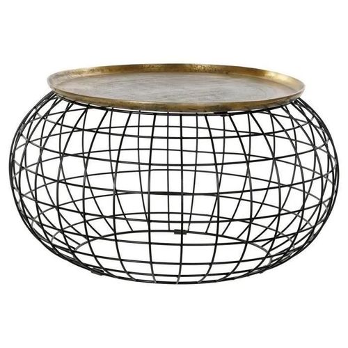 Table D'appoint Noir Doré Aluminium (80 X 80 X 44 Cm)