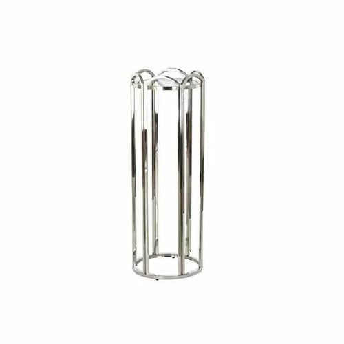 Table D'appoint - Verre Argenté - Métal - Blanc - 40x40x110 Cm