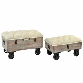 Banquette Sapin Noir Beige Marron Polyester (82 X 42 X 50 Cm)