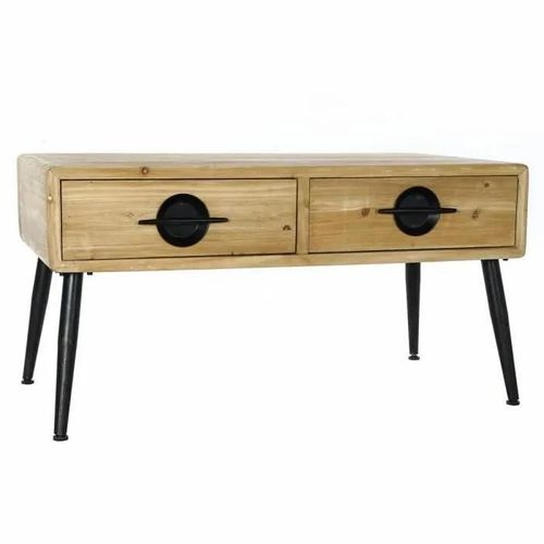 Table D'appoint - Dkd Home Decor - Marron Noir - Métal Sapin - 2 Portes - 3 Tiroirs - 2 Étagères