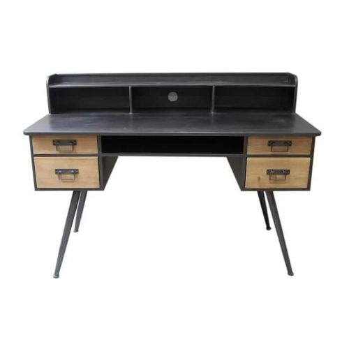 Bureau Métal Sapin - Vintage - Blanc - 135 X 60 X 95 Cm